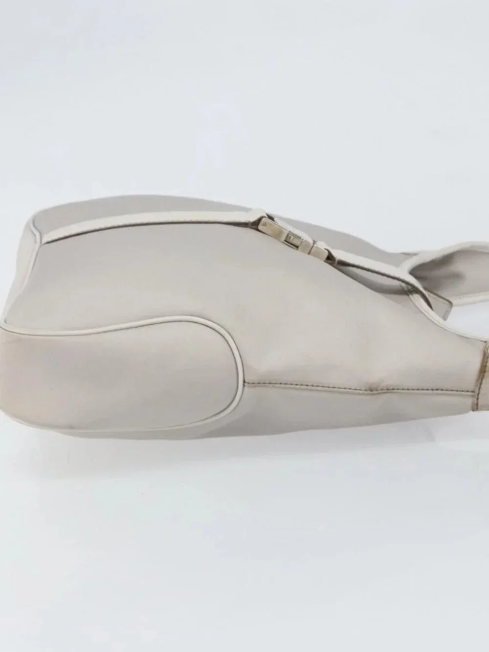 Salvatore Ferragamo Shoulder Bag Nylon Gray Silver Auth bs32334